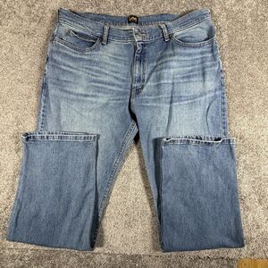 Lee Jeans Mens Size 38x32 Blue Legendary Slim Fit Straight Denim Whiskered